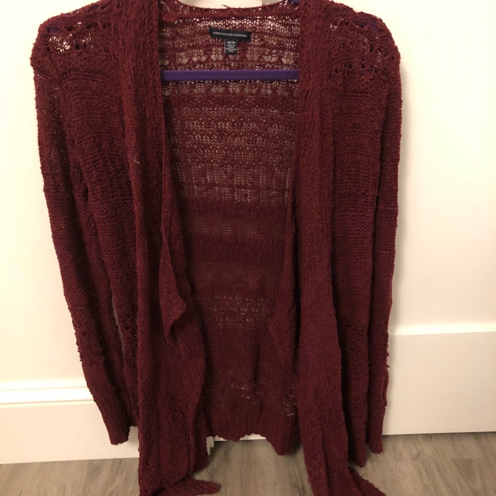 Maroon cardigan